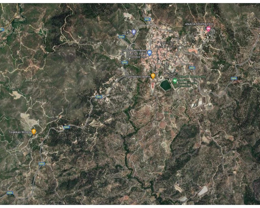 7,693m² Plot for Sale in Pelendri, Limassol District