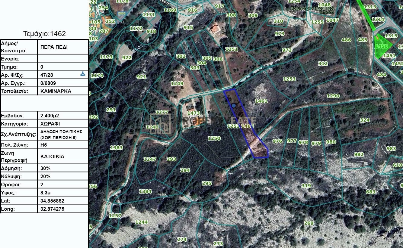 7,070m² Plot for Sale in Pera Pedi, Limassol District