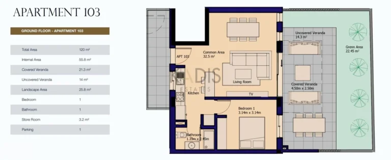 1 Bedroom Apartment for Sale in Ypsonas, Limassol District