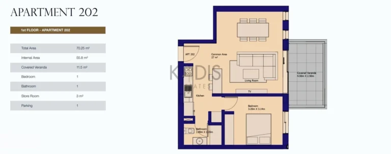 1 Bedroom Apartment for Sale in Ypsonas, Limassol District