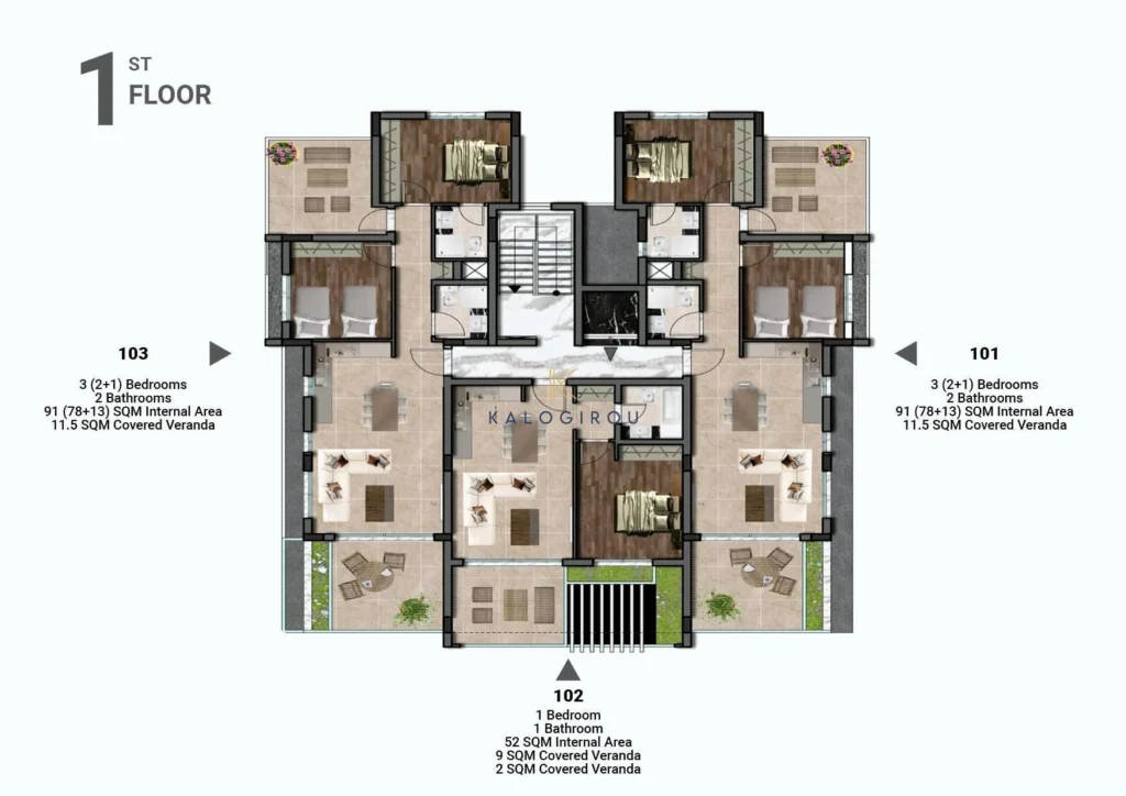 3 Bedroom Apartment for Sale in Aradippou, Larnaca District