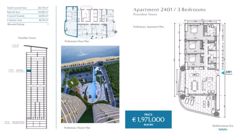 3 Bedroom Apartment for Sale in Limassol – Marina