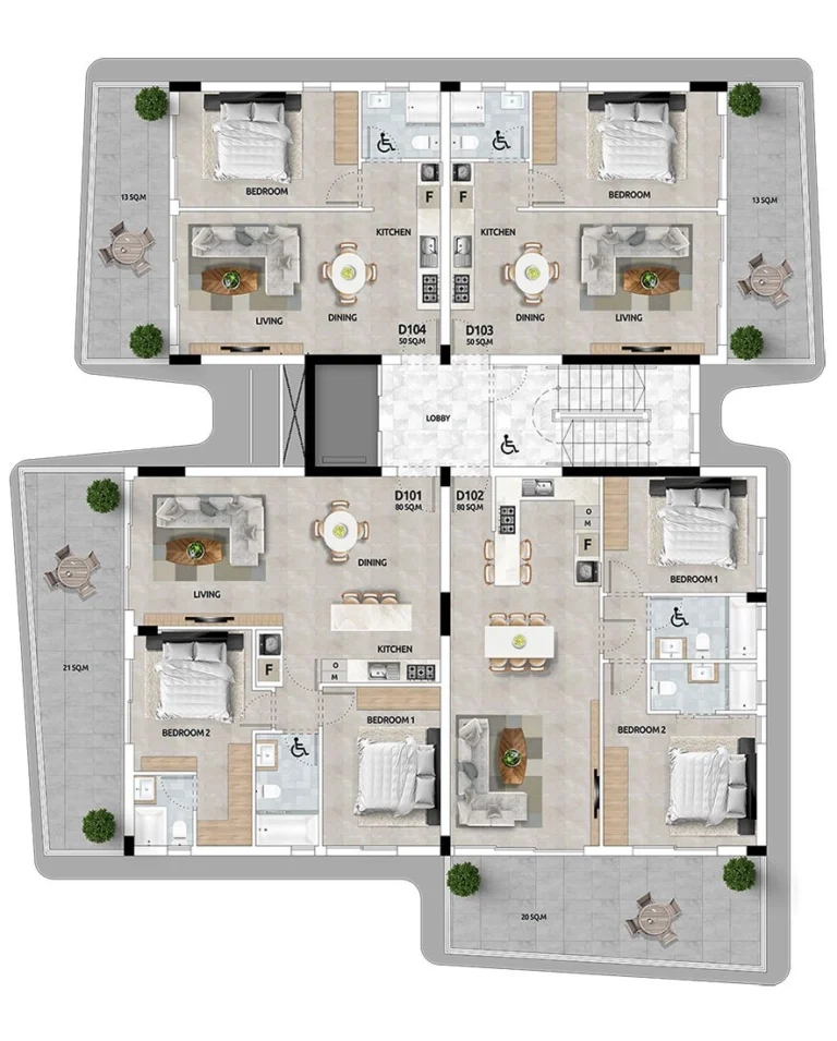 1 Bedroom Apartment for Sale in Larnaca District