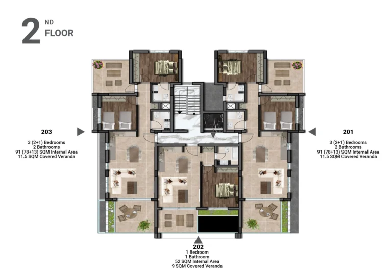 3 Bedroom Apartment for Sale in Aradippou, Larnaca District