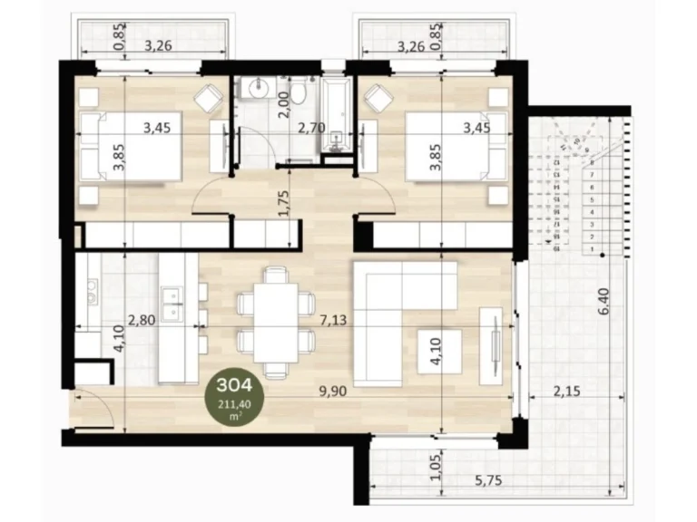 2 Bedroom Apartment for Sale in Mouttagiaka, Limassol District