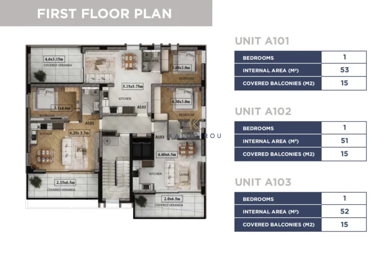 1 Bedroom Apartment for Sale in Larnaca District