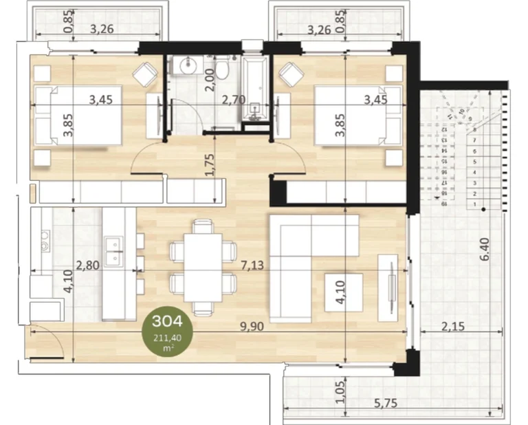 2 Bedroom Apartment for Sale in Mouttagiaka, Limassol District
