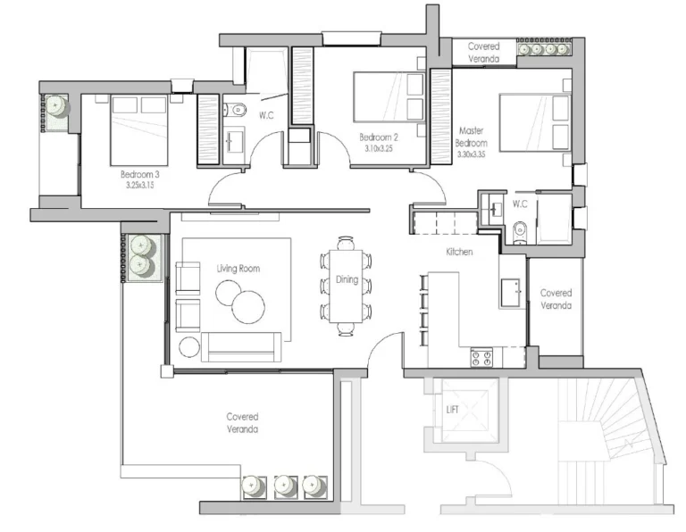 3 Bedroom Apartment for Sale in Paphos – Agios Pavlos